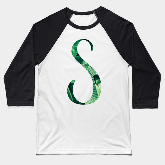 S initial cursive Baseball T-Shirt by LFariaDesign